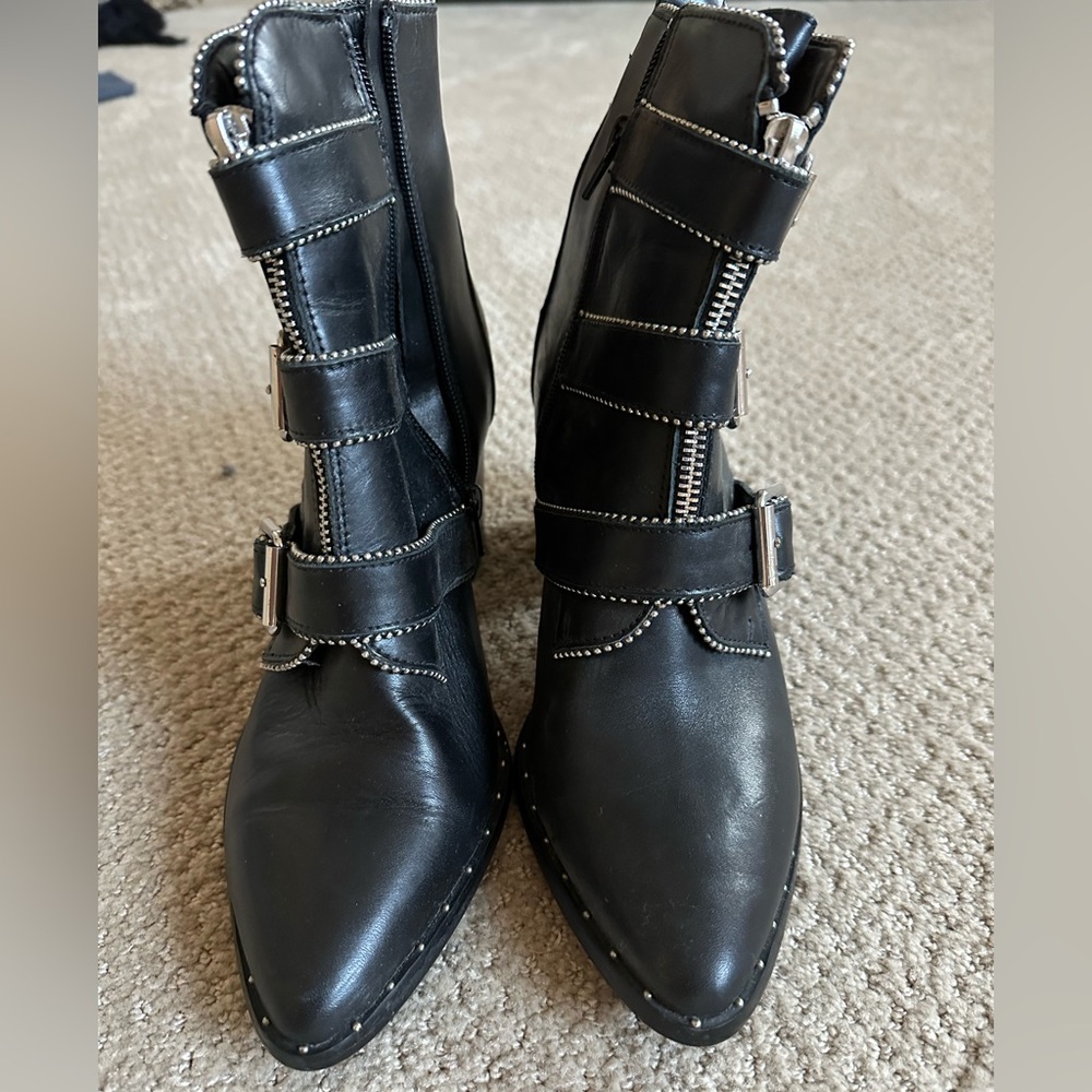 Black moto boots